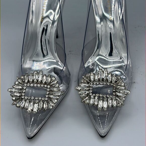 NIB CINDER-F*CKING-RELLA PUMP Clear Embellished Pumps Size 9.5 - Picture 3 of 16